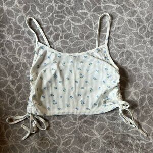 Floral tie side tank top